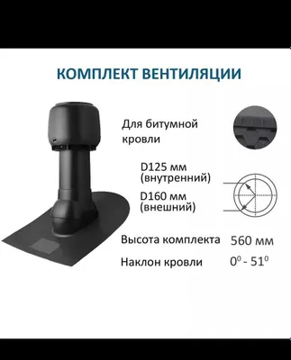 Yumshoq cherepitsa uchun tom aeratori, qora D-125/160 1