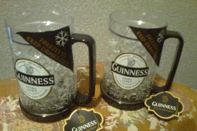 Пивные кружки Guinness с охладителем 2шт. 1