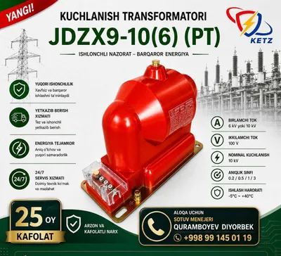 PT JDZX9-6/10 kV kuchlanish transformatori