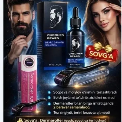 Chechen beard + derma roler Narx 79 000 so'm Chechen beard + derma r