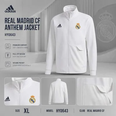Adidas Real Madrid CF Anthem Jacket (HY0643) 1