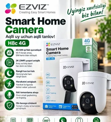 Kabelsiz, 360 darajali Wi‑Fi aqlli kamera o‘rnatish, sensor funksiyasi
