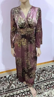 Ayollar uchun villur matoli uzun koʻylak 1