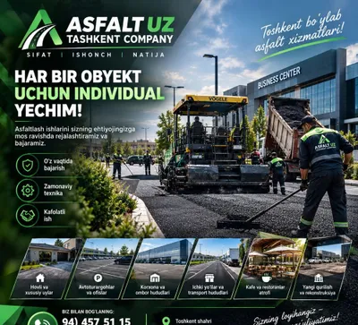 Asfalt xizmati asfaltlash асфальт ARZON NARXDA 1