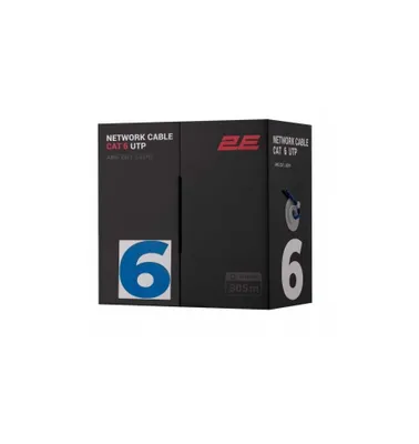 2E Cat6 UTP 305 m LSZH AWG24 kabeli, ko‘k