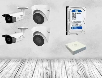 Камера видеонаблюдения Hikvision IP 2MP B комплекте 4 штук, 1