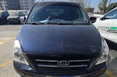 Kia Carnival, 2006 год, дизель 2,9, турбина, 9-местный, синего цвета, есть люк 1