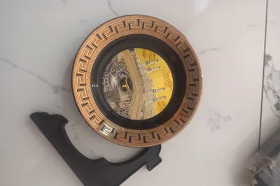 Тарелка Art chokin gold 24 karat c изображением Мекке Каъба 1