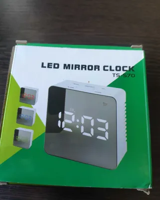 Настольные электронные LED часы с зеркальным дисплеем (будильник) 1