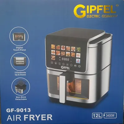 Gipfel GF-9013 aerogrili (12 l, 3400 W), sensorli boshqaruv bilan 1