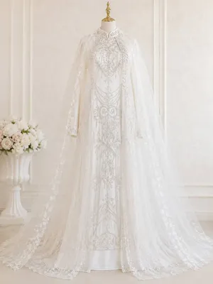 kelin ko'ylak oq abaya shaklida 1