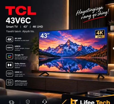 Телевизор NEW TCL 43V6C 4K Google TV +2x голосовой пулт 1