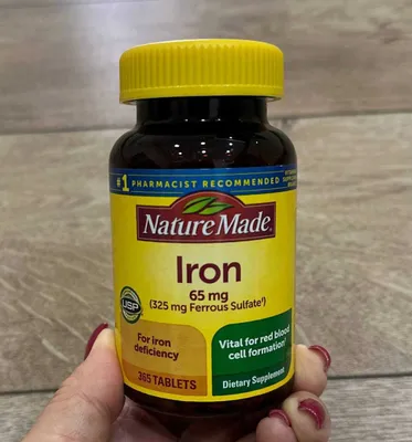 Amerikadan temirli vitaminlar — Iron Nature Made, 365 tabletka 1