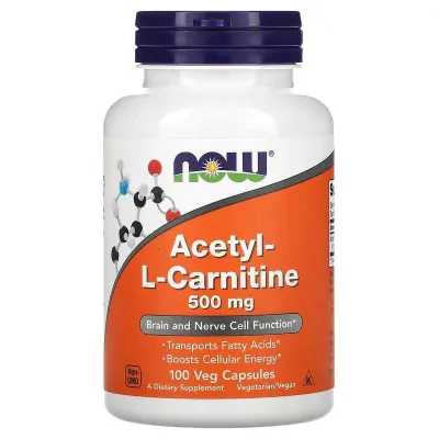 NOW Foods Acetyl L Carnitine Asetil L-karnitin, 500 mg 1