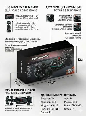 Конструктор гоночного автомобиля F1 /LEGO Speed Champions Lego Technic 1