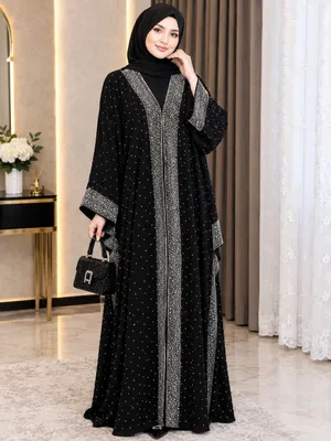 qora abaya hashamatli 1