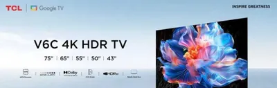 TCL 65/55 V6C Smart TV 4K Ultra HD televizori, yetkazib berish bepul 1