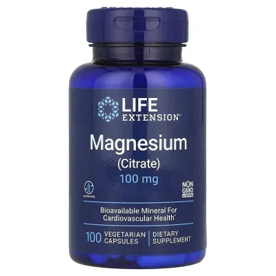 Life Extension, magniy (sitrat), 100 mg, 100 ta vegetarian kapsula 1