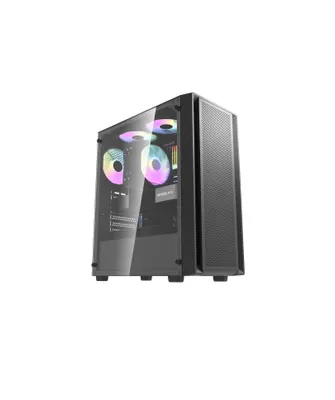 darkFlash DRX90 GLASS BLACK kompyuter korpusi (ATX, 4 ta ventilyator) 1