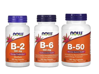 NOW Foods витамин NOW B-2 B2 Б2 B-6 B6 Б6 B-50 B50 Б50 1