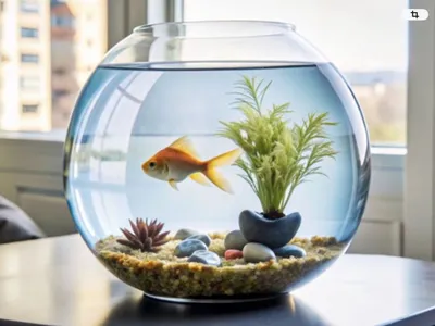 Dumaloq akvarium sotiladi