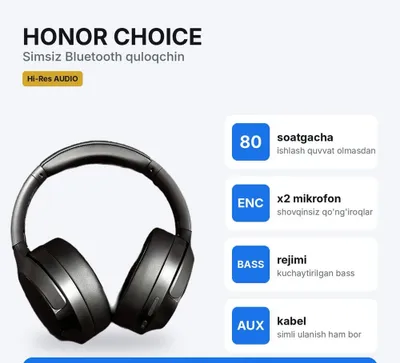 Honor Choice Headphones — Honor quloqchinlari. Наушники от Honor 1