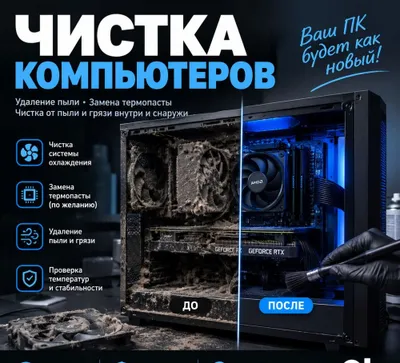 Чистка компьютера от пыли | Замена термопасты | Обслуживание ПК