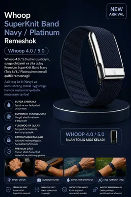Whoop SuperKnit Band Navy / Platinum Remeshok / Dastavka / New