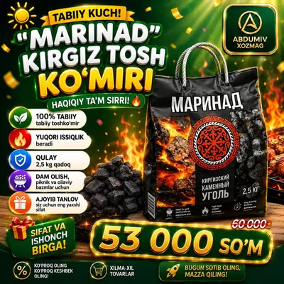 "MARINAD" Kirgiz Tosh Ko‘miri – og'irligi 2,5 kg 1