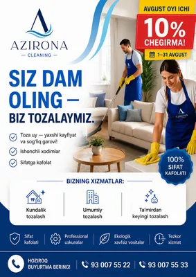 Kvartira va uylarni professional tozalash