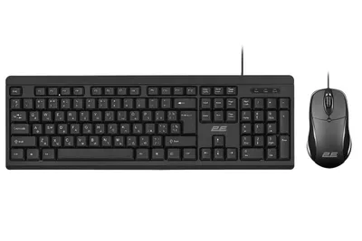 2E MK401 USB Black simli klaviatura va sichqoncha to‘plami 1