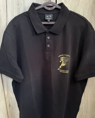Armani AX’dan qora erkaklar polo ko‘ylagi 1