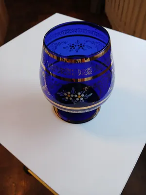 Винтажный коньячный бокал.Богемское стекло. 1