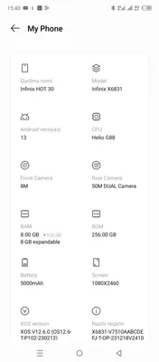 Infinix hot 30 8+8. 256g. Tezkor zaryat 33w 1