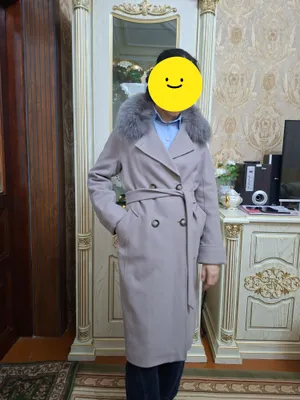 Кашемировое пальто с воротником из норки, Турция, размер 40 1