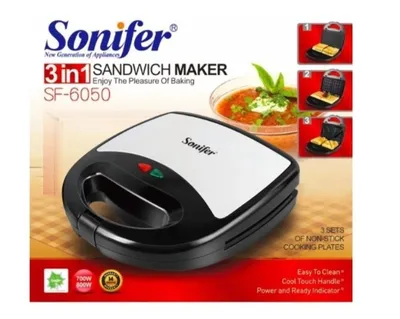 Sonifer 3 в 1: вафельница, тостер, сэндвичница, гриль SF-6050 1