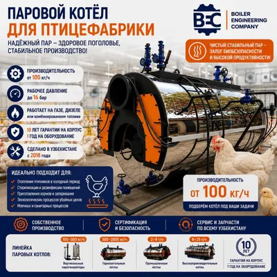Паровой котёл для птицефабрики 1