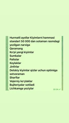 Kiyimlar sotiladi standart 50 000