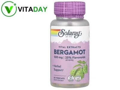 Solaray Bergamot, bergamot, 60 ta o‘simlik kapsulasi 1