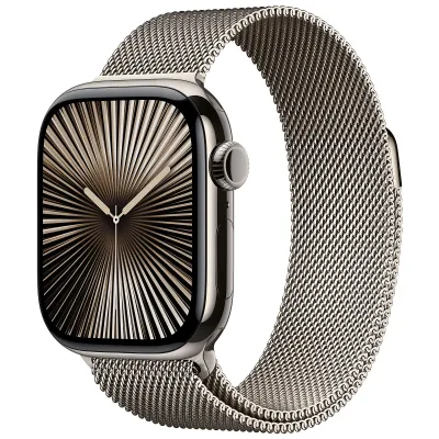Apple Watch 10, 46 мм, натуральный титан, миланский браслет 1