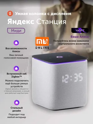 Умная колонка Яндекс Станция Миди с Алисой 24Вт (серый) 1