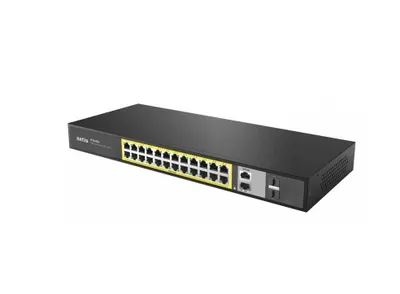 Netis P124GH 24xFE PoE+2xGE Uplink 2xGE SFP kommutatori, boshqarilmaydigan 1