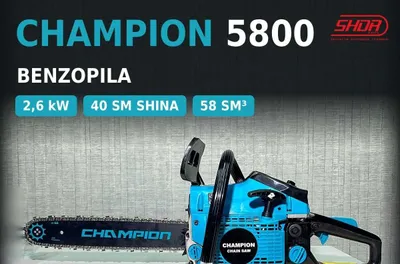 Бензопила Champion 5800, 58 см³, бензиновая пила, шина 40 см 1