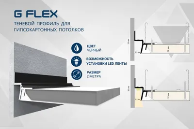 Теневой профиль, алюминиевый профиль для гипсокартона — POTOLOK.UZ 1