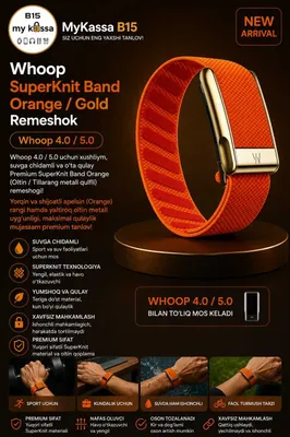 Whoop SuperKnit Band Orange / Gold Remeshok / Dastavka / New