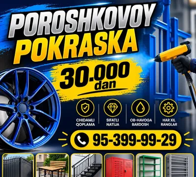 Poroshkovoy pokraska 30.000 KV M2