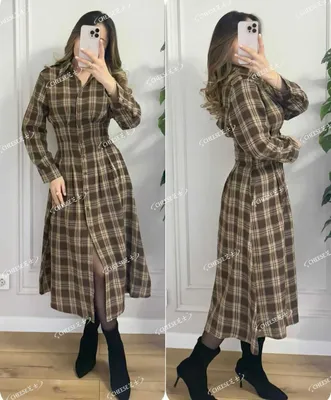 Клетчатое китайское платье