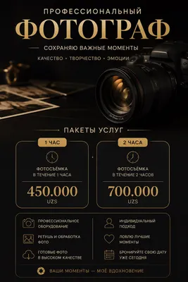Barcha turdagi fotosessiyalar uchun fotograf xizmatlari 1
