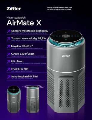 Ziffler AirMate X: Toza havoning shaxsiy qo‘riqchisi 1