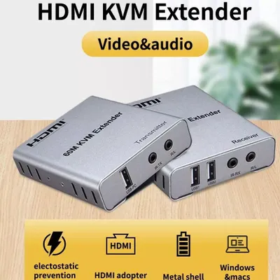 HDMI + USB удлинитель 60М 1080p, HDMI USB Extender 60M , Lan, Ethernet 1